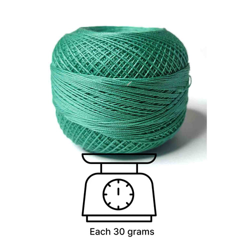 Sea Green 3 PLY Premium Knitting Crochet Cotton Thread Balls for Knitting, Weaving, Embroidery and Craft Making