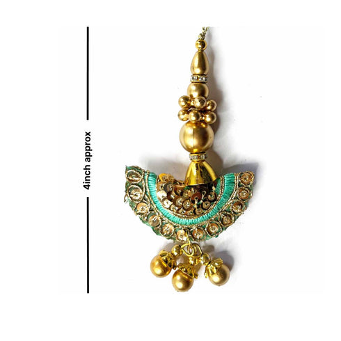 Sea Green Semi Circle Latkan Hanging Set Of 2