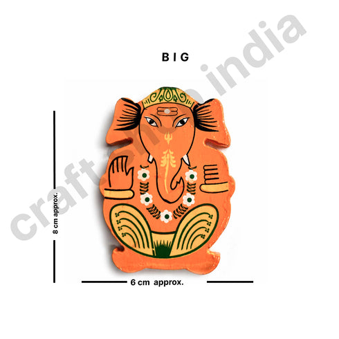 Ganpati Jee Orange Wooden Miniature