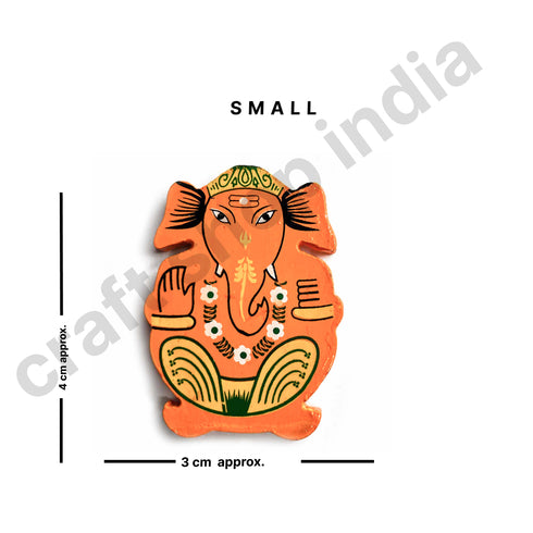 Ganpati Jee Orange Wooden Miniature