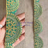 Green Color With Zari Work Semi Circle Lace & Border ( 9mtr )