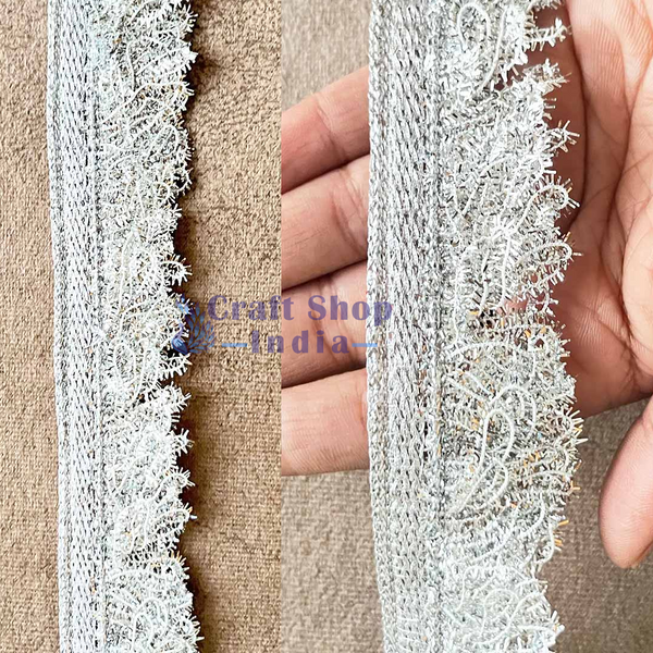Silver Frilled Lace - 9mtr