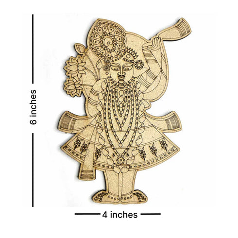 Jharokha With Pichwai Shrinathji Mdf Cutout 13 inches Set of 2