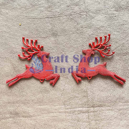 Multicolor Deer Christmas Decor Pack Of 6