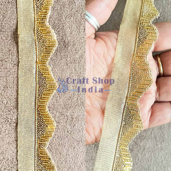 Golden Color Pipe (Nalki) Lace - 9mtr