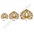 3 Different Sizes White Velvet & Golden Acrylic Lotus Set of 18