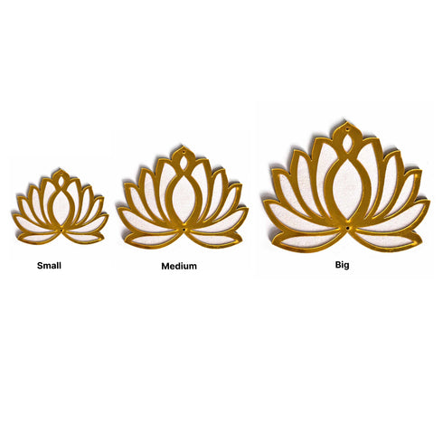 White Velvet & Golden Acrylic Lotus