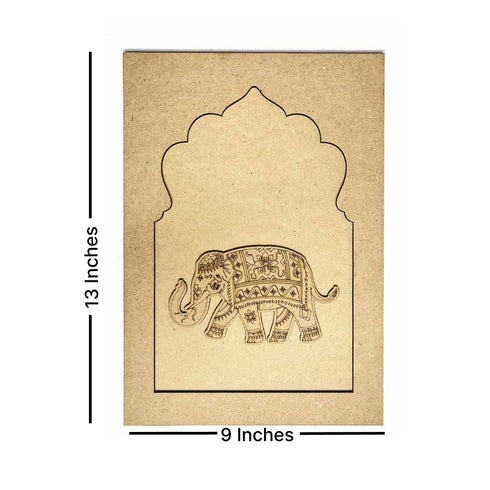 Jharokha With Elephant Mdf Cutout 13 inches