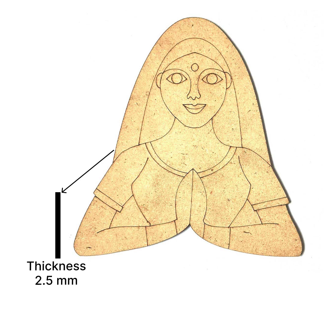 Lakshmi Ji MDF Cutout D2 Pack of 10 for Wall Hanging, Diwali & Temple Decoration | Craft Shop India main image 1