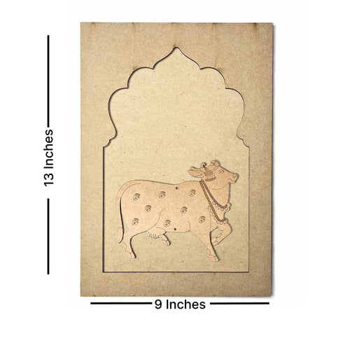 Jharokha With Cow Mdf Cutout 13 inches