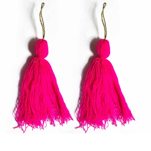 Pink Color Woolen Tassels Pack Of 5