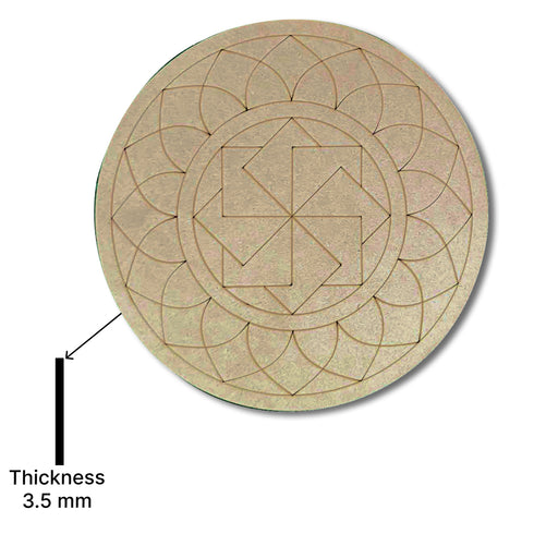 Swastika Mandala Design MDF Engraved Base 12 INCH