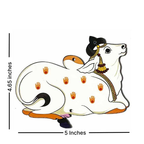 Decorative Pichwai Seated Cow Mdf 5 IN