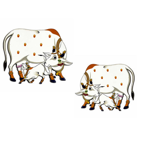 Pichwai Cow with Calf Mdf 5 IN