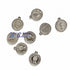 Silver Metal Coin Style Round Shape Fancy Buttons Set Of 10