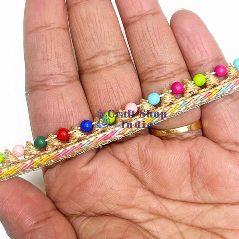 Multicolored Beads Lace (9 Meter)