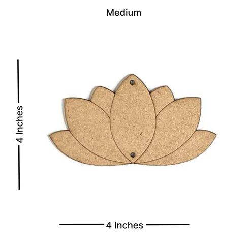 Jharokha With Pichwai Lotus Mdf Cutout 13 inches Set of 2