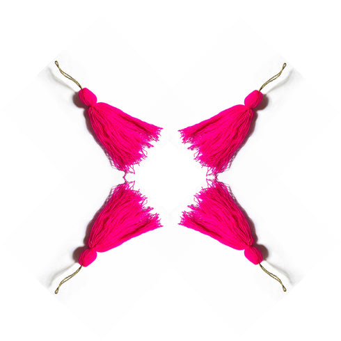 Pink Color Woolen Tassels Pack Of 5