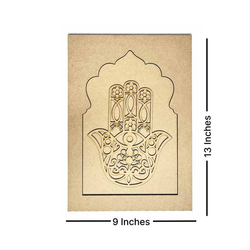 Jharokha With Hamsa Hand Mdf Cutout 13 inches Set of 2