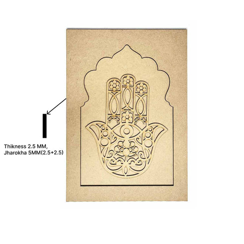 Jharokha With Hamsa Hand Mdf Cutout 13 inches Set of 2
