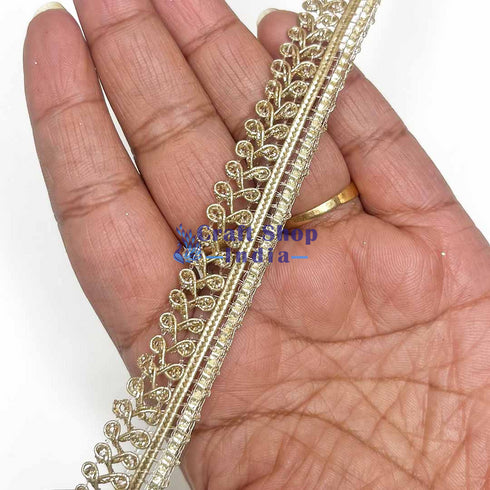Light Golden Color Half Inches Dori Lace (9 Meter)