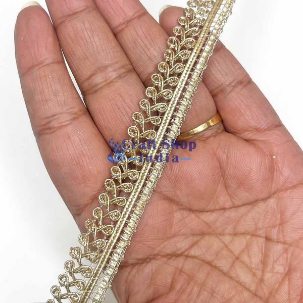 Light Golden Color Half Inches Dori Lace (9 Meter)