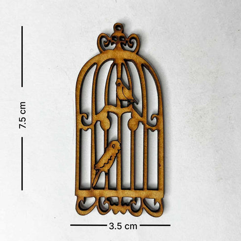 Mdf Birds Cage Shape Set Of 6