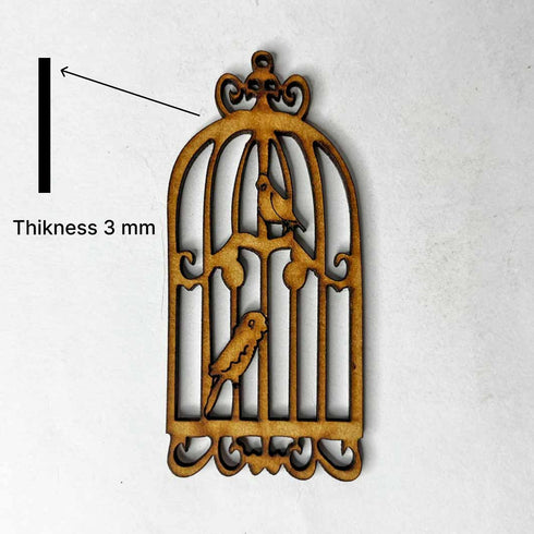 Mdf Birds Cage Shape Set Of 6
