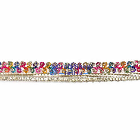 Half Inches Multicolored Dori Lace (9 Meter)