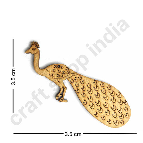 Mdf Engraved Peacock Set Of 6