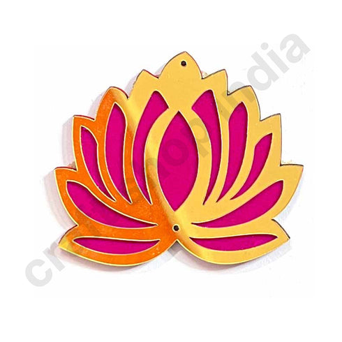3 inches Rani Pink Velvet & Golden Lotus Set Of 6