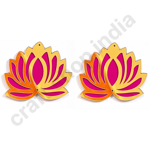 3 inches Rani Pink Velvet & Golden Lotus Set Of 6