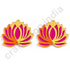 3 inches Rani Pink Velvet & Golden Lotus Set Of 6