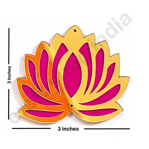 3 inches Rani Pink Velvet & Golden Lotus Set Of 6
