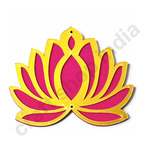 3 Different Sizes Red Velvet & Golden Acrylic Lotus Set of 18