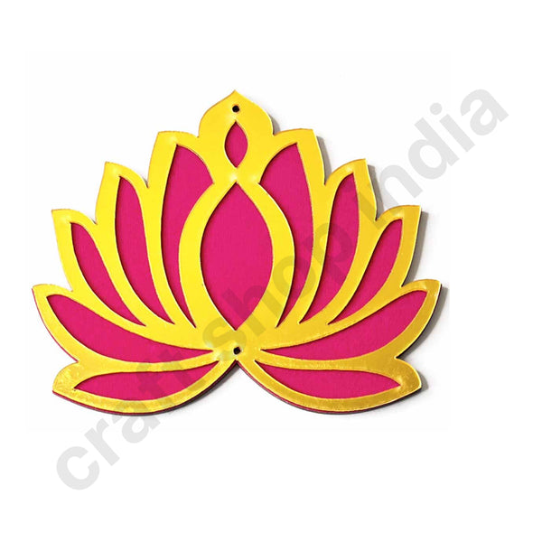 5 inches | Rani Pink Velvet & Golden Lotus | Lotus Set Of 6 | Wedding Decoration | Traditional Art | Dress Making | DIY | Jewellery Making Material | craft shop india | craft india | india craft shop | craft shop