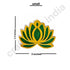 3 Different Sizes Green Velvet & Golden Acrylic Lotus Set of 18