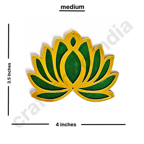 Green Velvet & Golden Acrylic Lotus