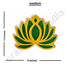 3 Different Sizes Green Velvet & Golden Acrylic Lotus Set of 18