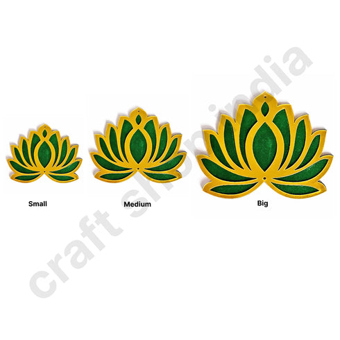 Green Velvet & Golden Acrylic Lotus