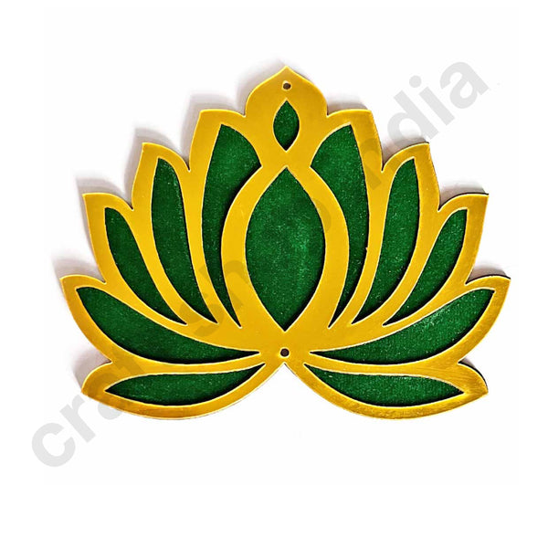 3 Different Sizes | Green Velvet & Golden Acrylic Lotus | Set of 18 Craft Shop India | Shop india | Indian Craft Store | india craft shop