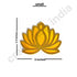 3 Different Sizes Yellow Velvet & Golden Acrylic Lotus Set of 18