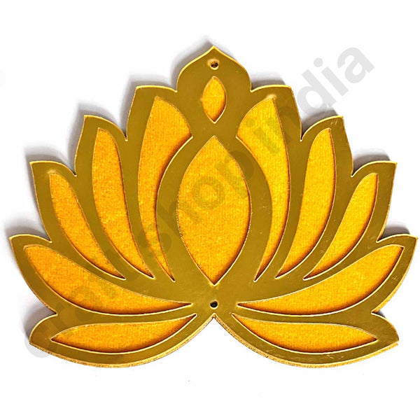 3 Different Sizes Yellow Velvet & Golden Acrylic Lotus Set of 18 | Craft Shop India | Shop Craft india | Indian Craft Store | india craft shop | Craft Shop india | craft shop india | india craft shop | shop carft shop | shop craft