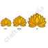 3 Different Sizes Yellow Velvet & Golden Acrylic Lotus Set of 18