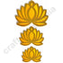 3 Different Sizes Yellow Velvet & Golden Acrylic Lotus Set of 18