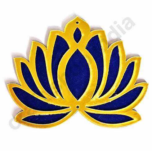 3 Different Sizes Blue Velvet & Golden Acrylic Lotus Set of 18