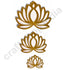 3 Different Sizes White Velvet & Golden Acrylic Lotus Set of 18