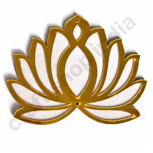 3 Different Sizes White Velvet & Golden Acrylic Lotus Set of 18