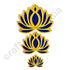 3 Different Sizes Blue Velvet & Golden Acrylic Lotus Set of 18