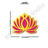 3 Different Sizes Red Velvet & Golden Acrylic Lotus Set of 18